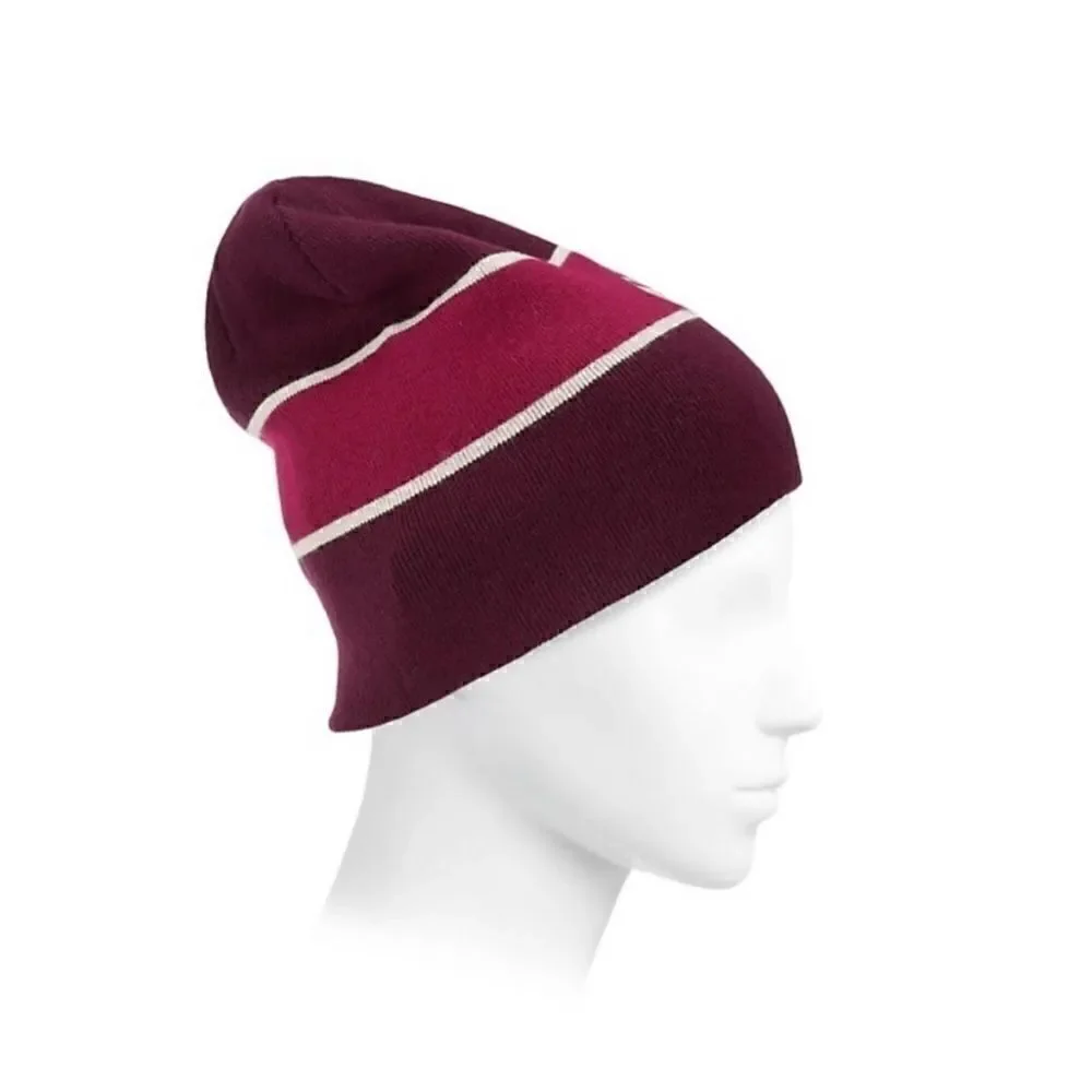 ISABEL MARANT  Camden Striped Logo Beanie - Burgundy NWT